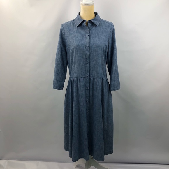 lands end denim dress